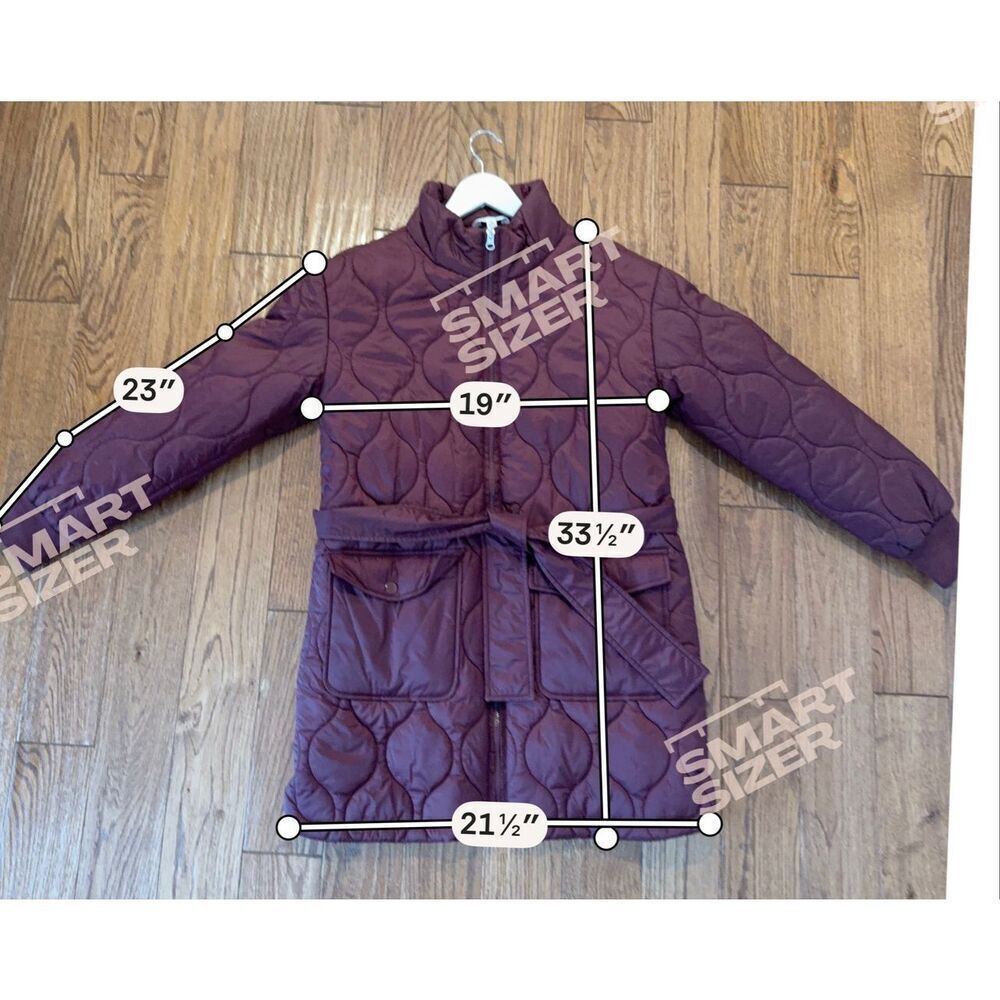 Time and Tru burgundy onion quilted puffer barn jacket size M 8/10 - Picture 5 of 9